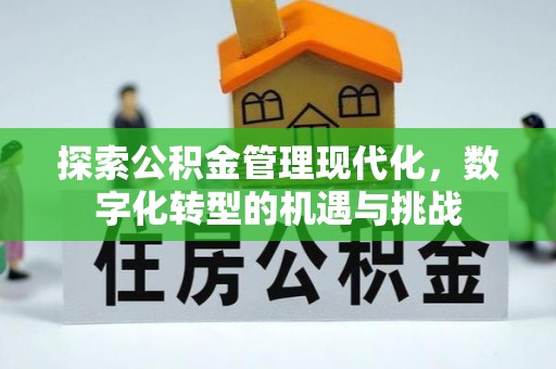 乌丘探索公积金管理现代化，数字化转型的机遇与挑战